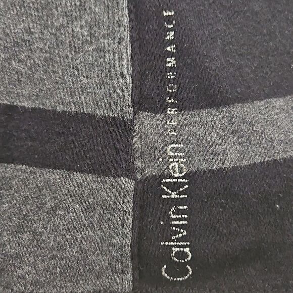 Calvin Klein Stripped Long Sleeves Cotton T-Shirt Medium Black/ Gray - Picture 7 of 16